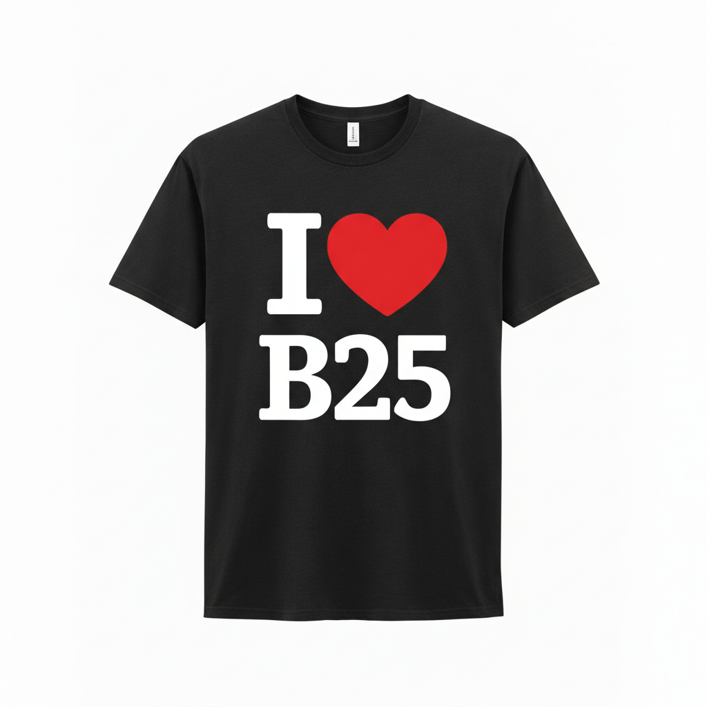 B25 - T-Shirt - I Heart B25 Design - Yardley | Hay Mills