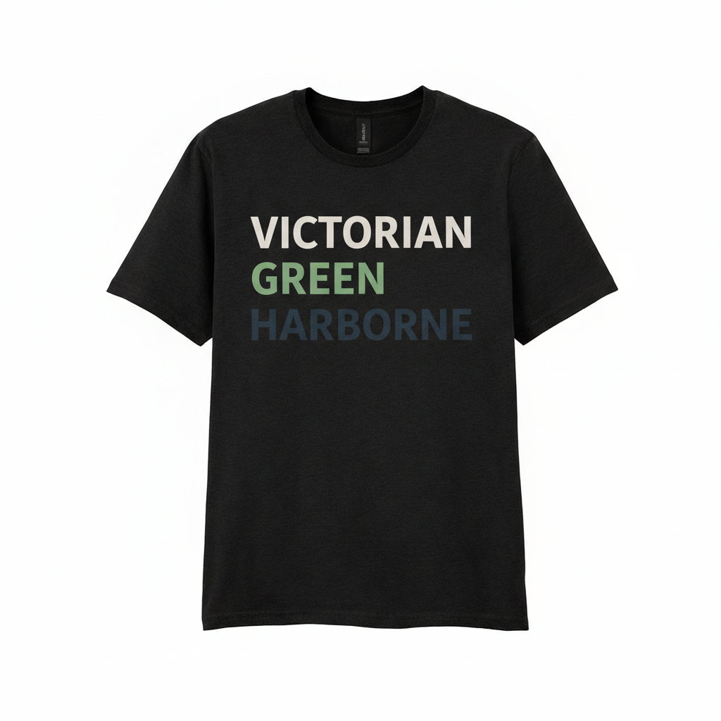 Harborne - T-Shirt - Minimal Type Stack Design