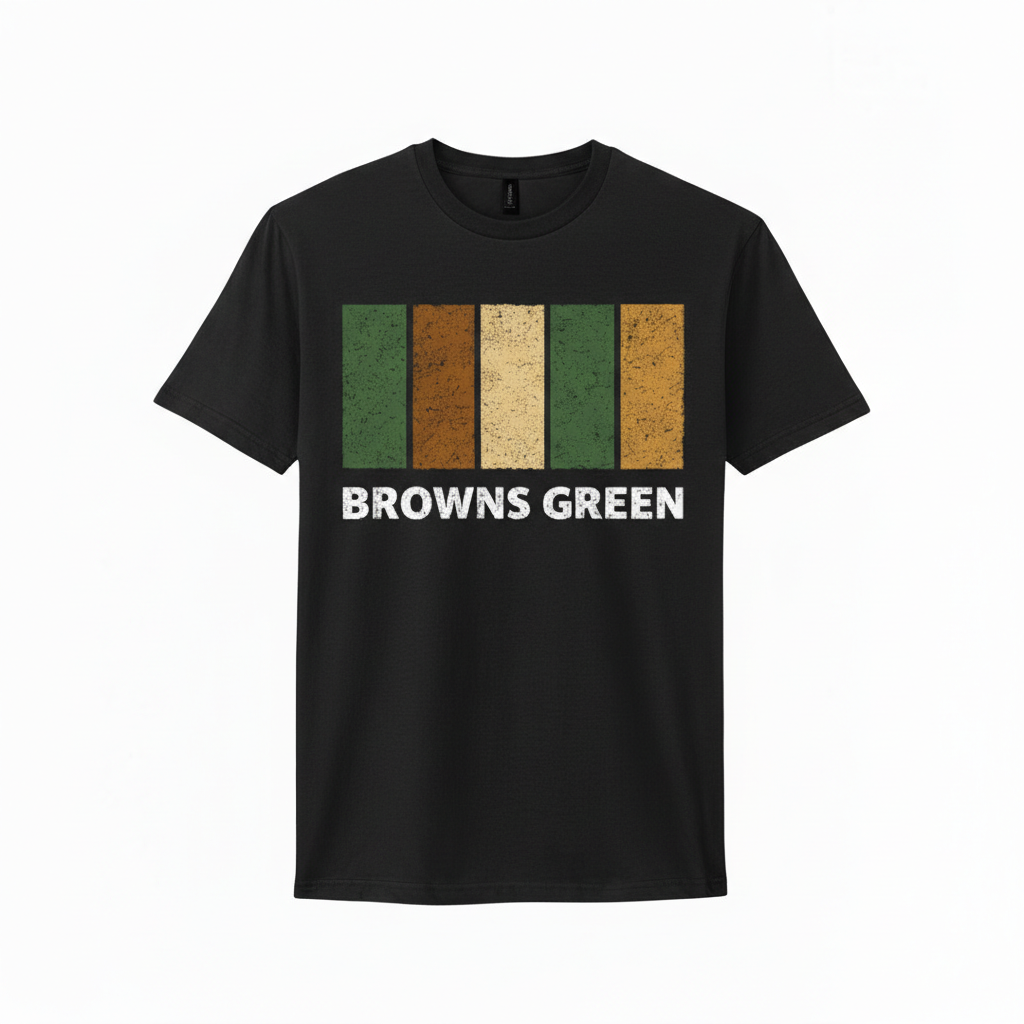Browns Green - T-Shirt - Colour Block Design