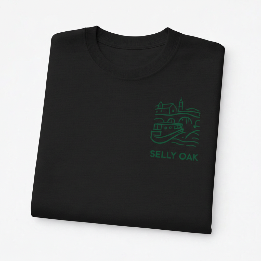 Selly Oak - T-Shirt - Minimal Line Icon Design - Canal