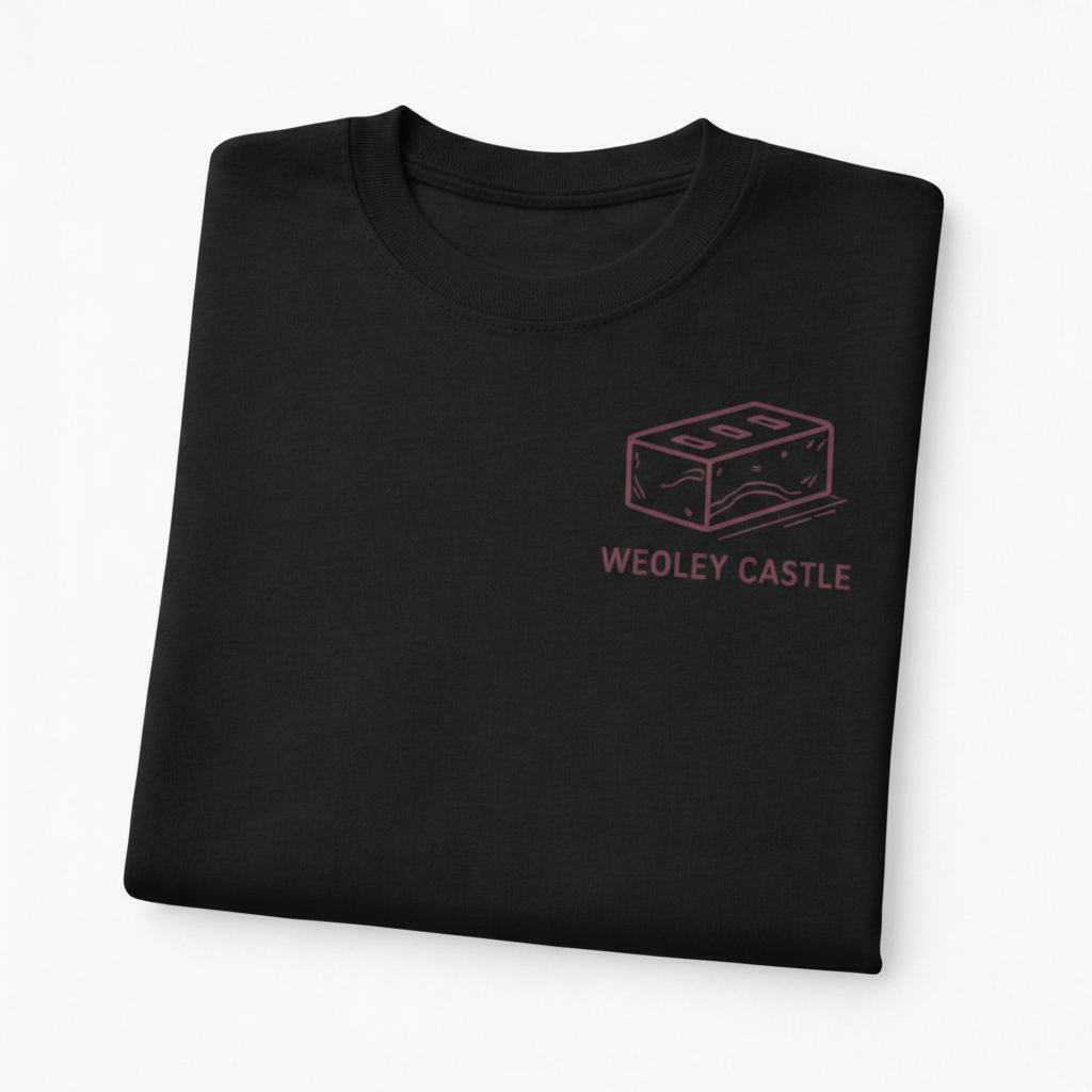 Weoley Castle - T-Shirt - Minimal Line Icon Design - Brick