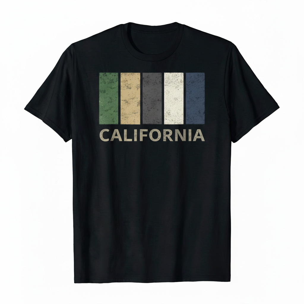 California - T-Shirt - Colour Block Design