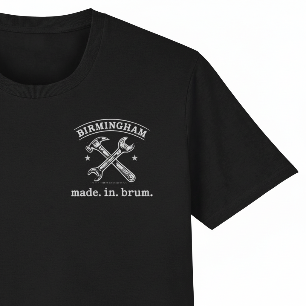 Birmingham - T-Shirt - Made in Brum Tools Badge Industrial Heritage Design
