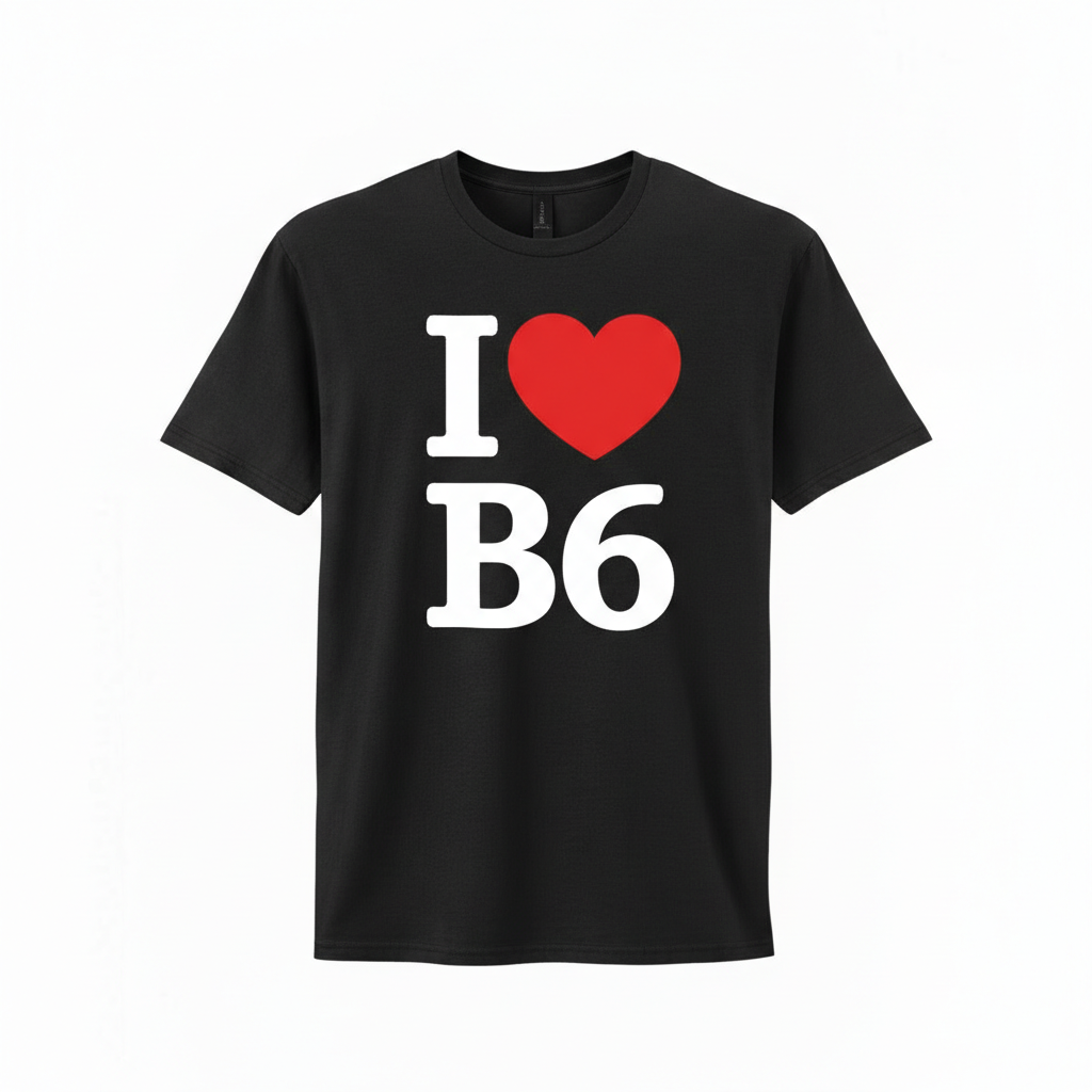 B6 - T-Shirt - I Heart B6 Design - Aston | Birchfield | Witton