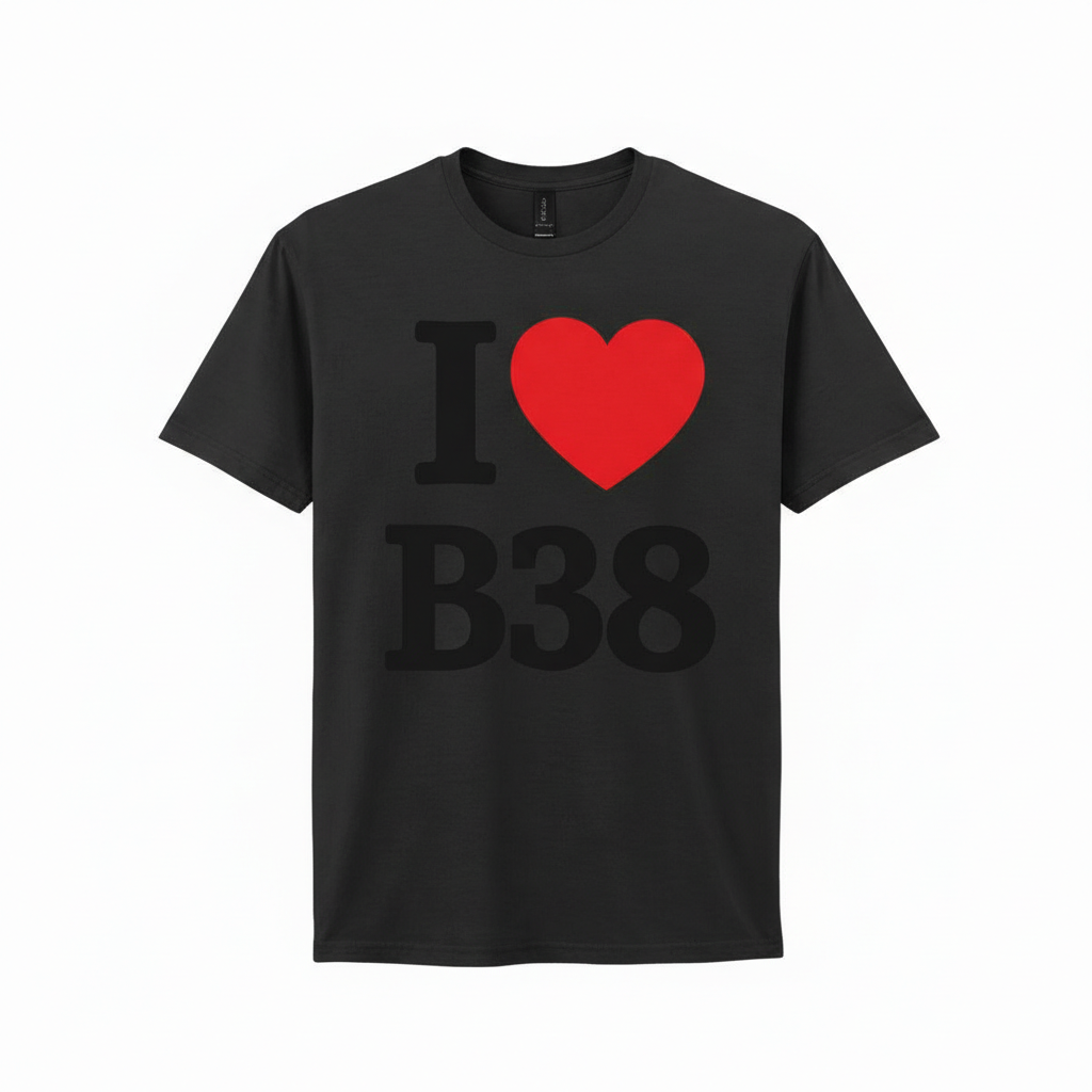 B38 - T-Shirt - I Heart B38 Design - Kings Norton | Hawkesley | Headley Heath | Forhill
