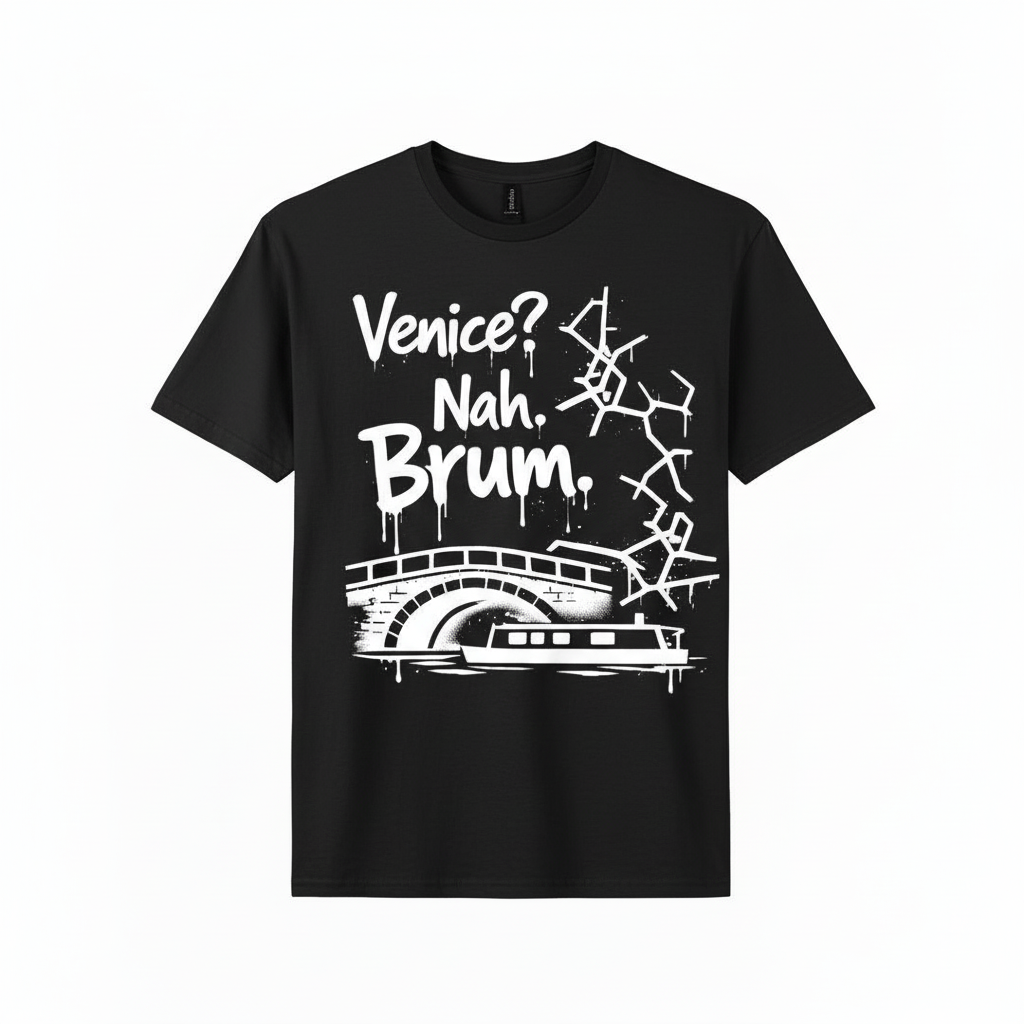 Birmingham - T-Shirt - Venice? Nah, Brum Canal Graffiti Graphic