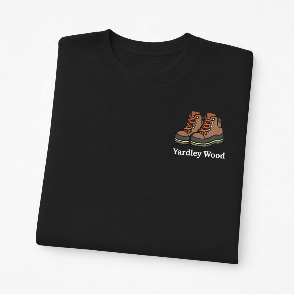 Yardley Wood - T-Shirt - Minimal Cool Design - Hiking Boots