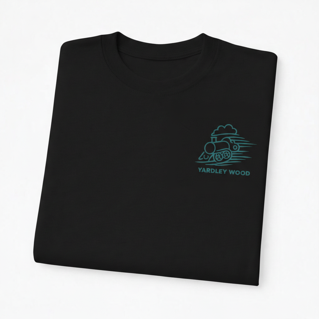 Yardley Wood - T-Shirt - Minimal Line Icon Design - Train