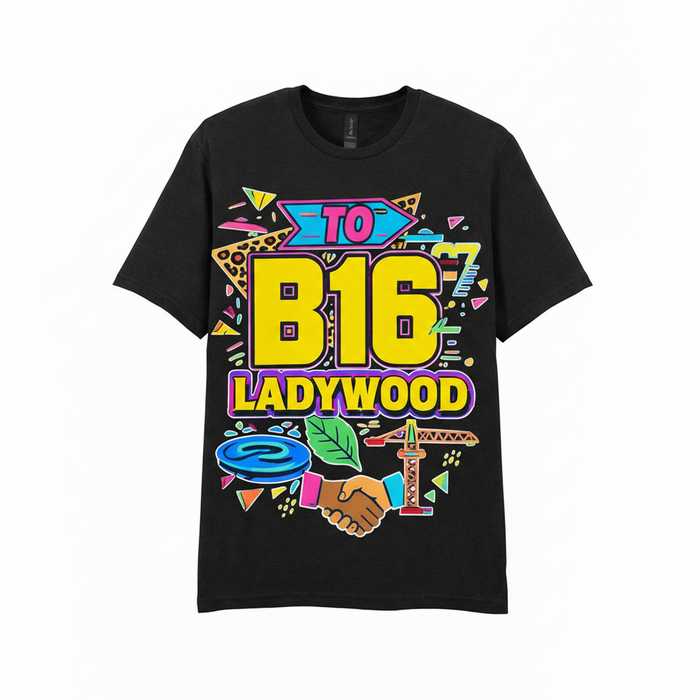Ladywood - T-Shirt - Playful Neon Vibe Design