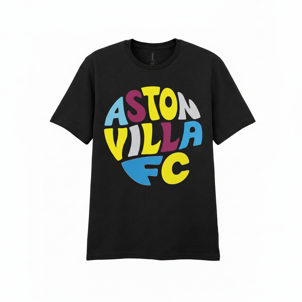 Aston Villa Football Fan T-Shirt Gift - Vibrant Villa Vibe with Colourful Design for Sports Enthusiasts