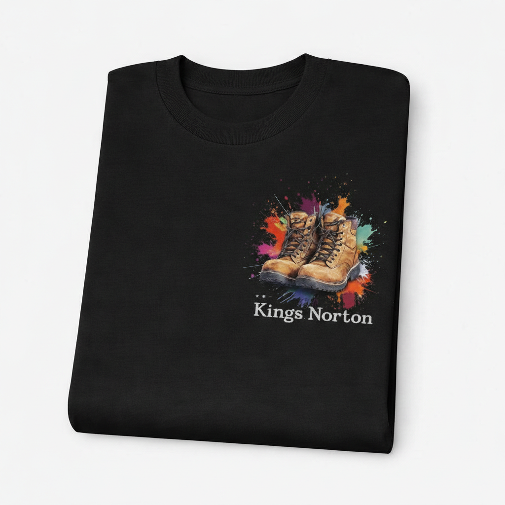 Kings Norton - T-Shirt - Colour Splash Design - Hiking Boots