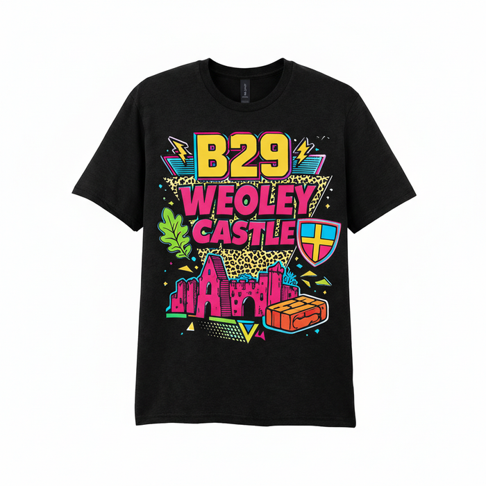 Weoley Castle - T-Shirt - Playful Neon Vibe Design