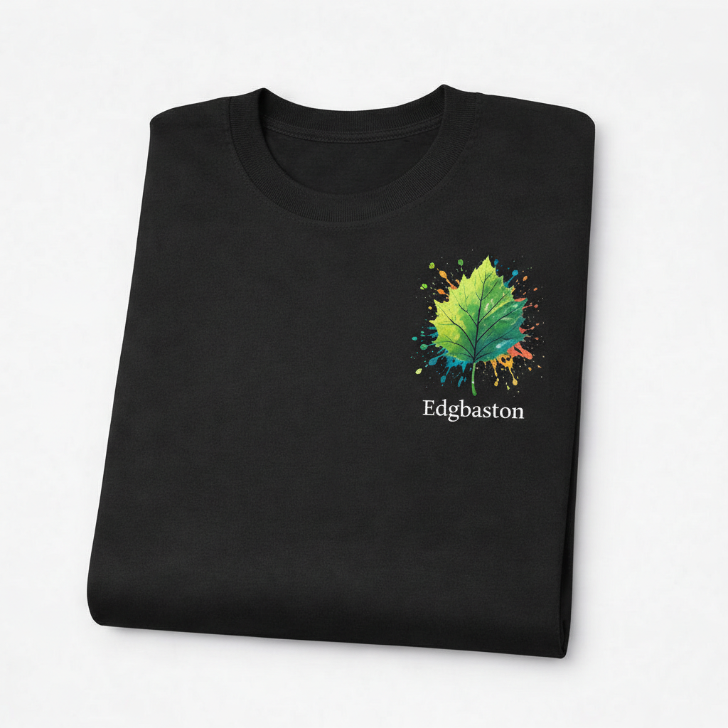 Edgbaston - T-Shirt - Colour Splash Design - Leaf