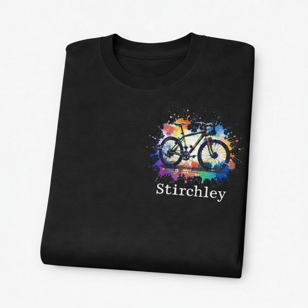 Stirchley - T-Shirt - Colour Splash Design - Bicycle