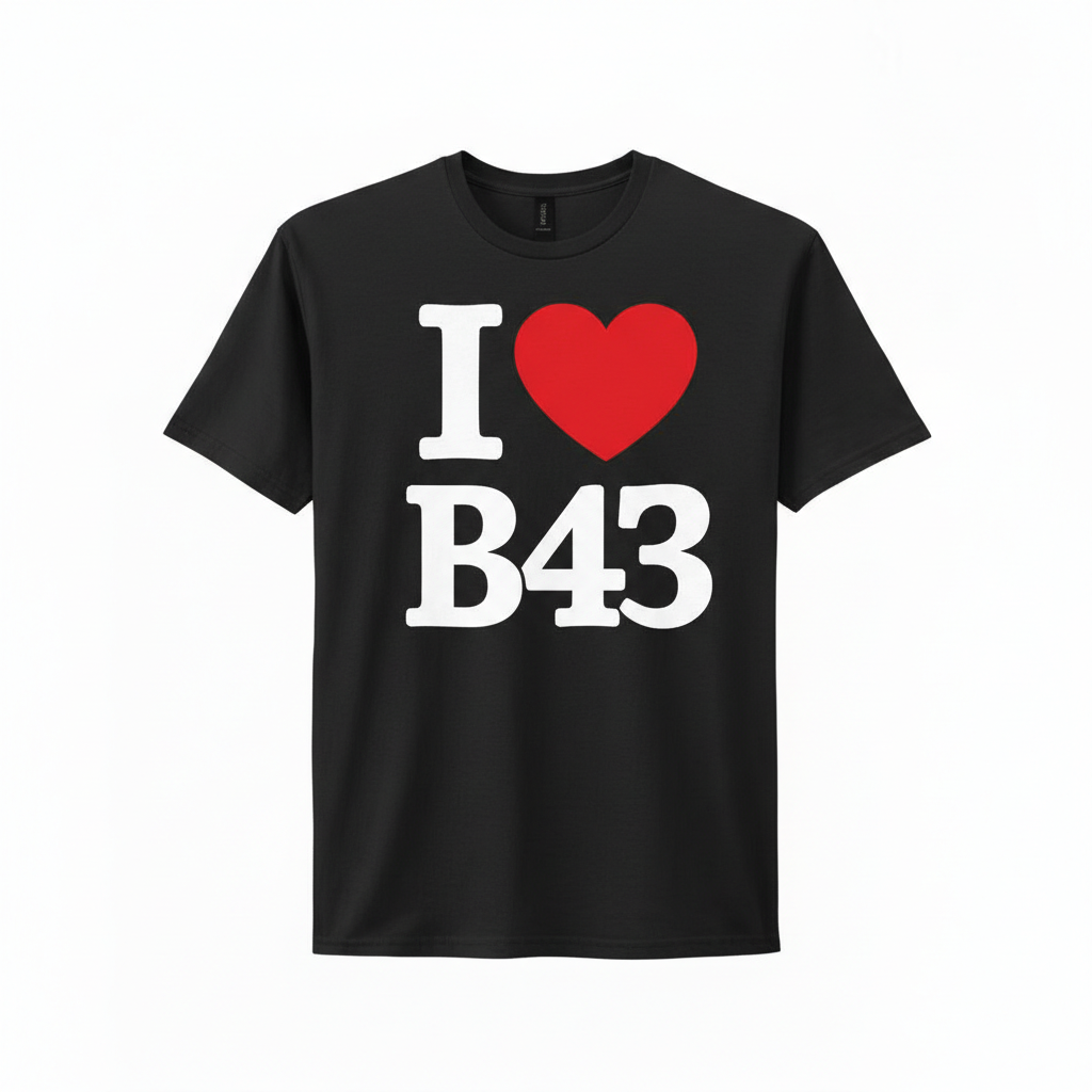 B43 - T-Shirt - I Heart B43 Design - Great Barr | Hamstead | Pheasey | Newton
