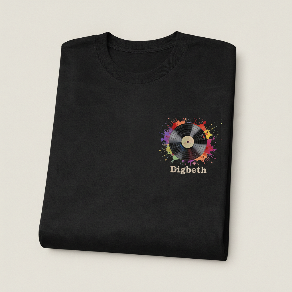 Digbeth - T-Shirt - Colour Splash Design - Vinyl Record