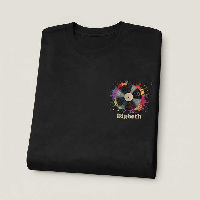 Digbeth - T-Shirt - Colour Splash Design - Vinyl Record