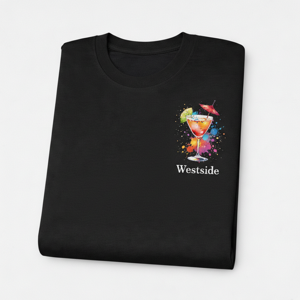 Westside - T-Shirt - Colour Splash Design - Cocktail Glass