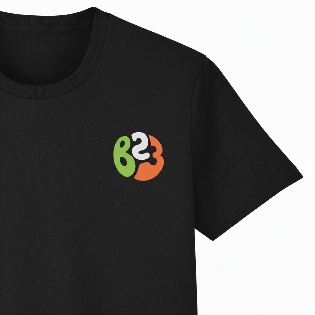 B23 - T-Shirt - Colour Burst Postcode Design