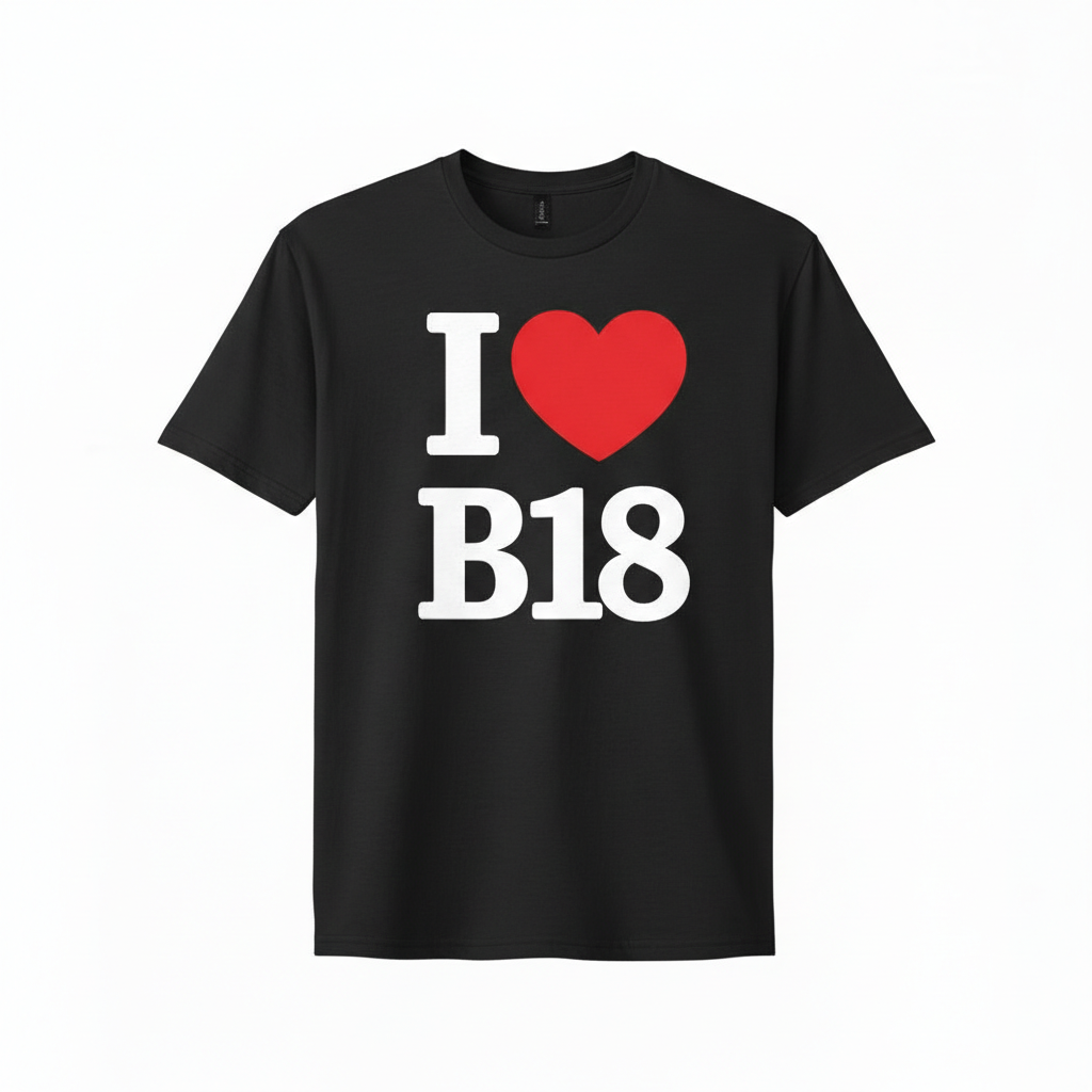 B18 - T-Shirt - I Heart B18 Design - Winson Green | Hockley | Soho