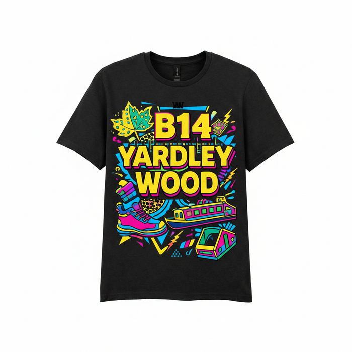Yardley Wood - T-Shirt - Playful Neon Vibe Design