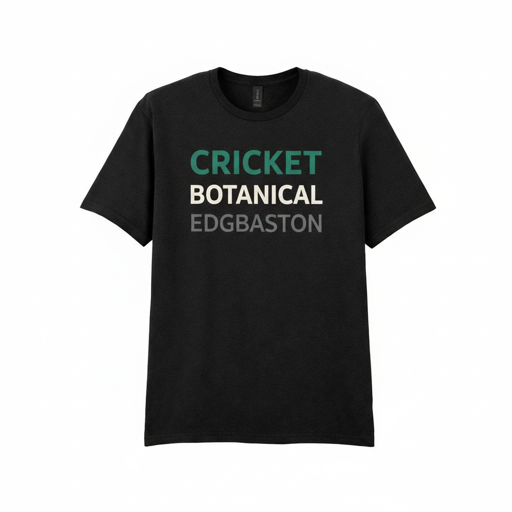 Edgbaston - T-Shirt - Minimal Type Stack Design
