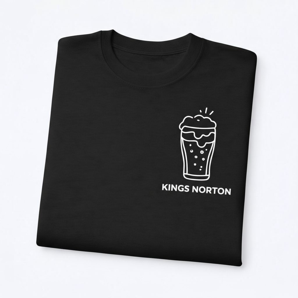 Kings Norton - T-Shirt - Minimal Line Icon Design - Beer Glass