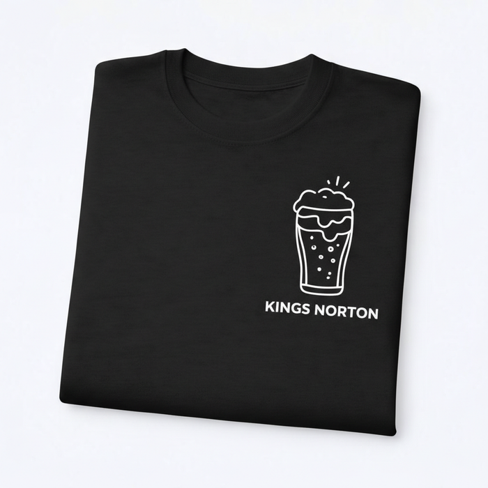 Kings Norton - T-Shirt - Minimal Line Icon Design - Beer Glass