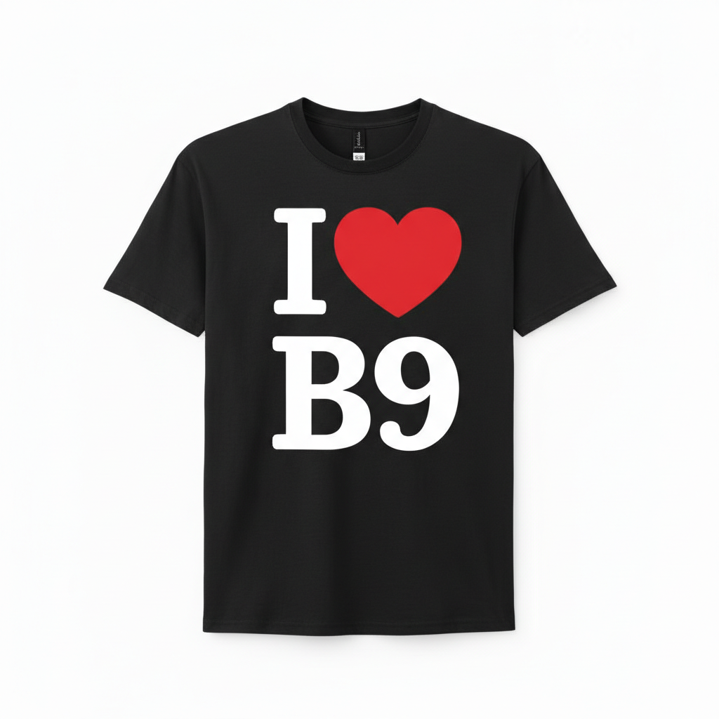 B9 - T-Shirt - I Heart B9 Design - Bordesley Green | Bordesley | Small Heath