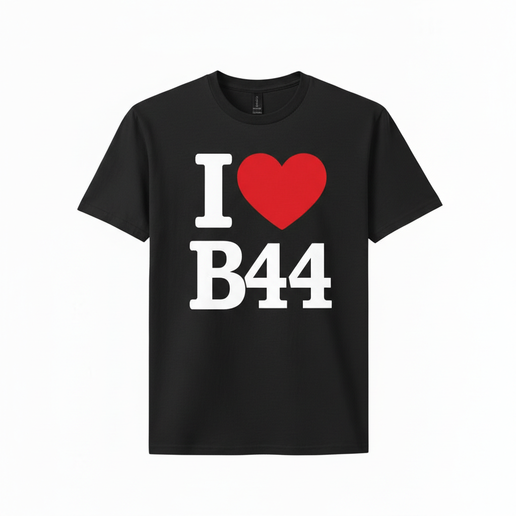 B44 - T-Shirt - I Heart B44 Design -  Kingstanding | Perry Barr | Great Barr | Old Oscott | Queslett