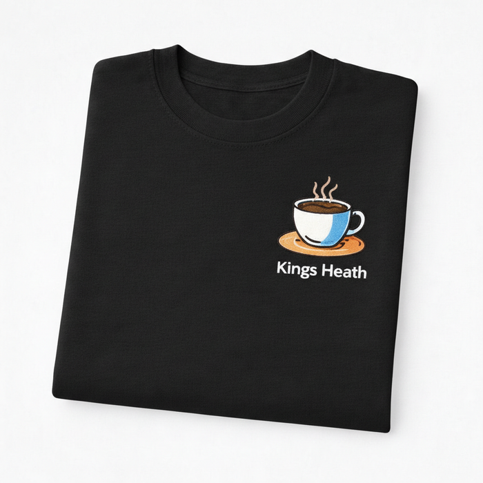 Kings Heath - T-Shirt - Bold Indie Design - Coffee Cup