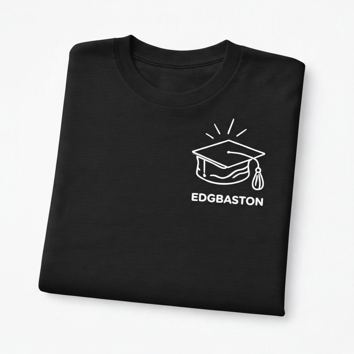 Edgbaston - T-Shirt - Minimal Line Icon Design - Graduation Hat