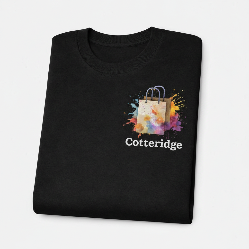 Cotteridge - T-Shirt - Colour Splash Design - Shopping Bag