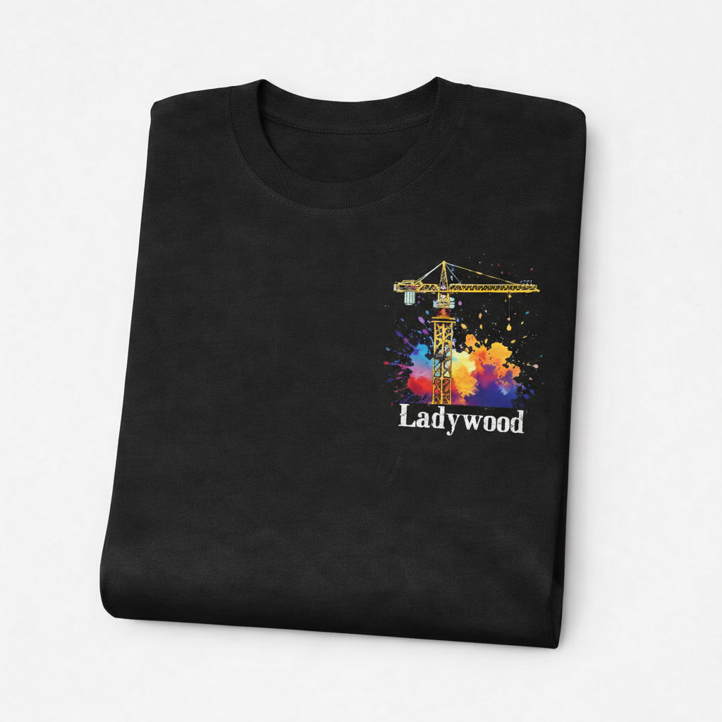Ladywood - T-Shirt - Colour Splash Design - Construction Crane