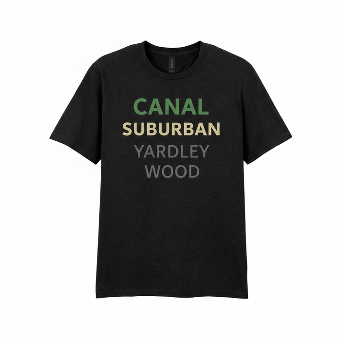 Yardley Wood - T-Shirt - Minimal Type Stack Design