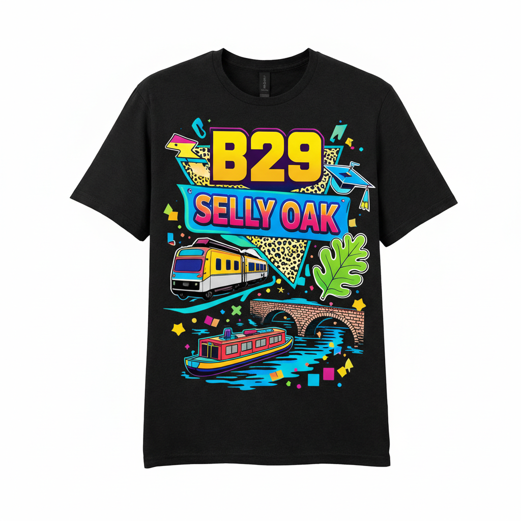 Selly Oak - T-Shirt - Playful Neon Vibe Design