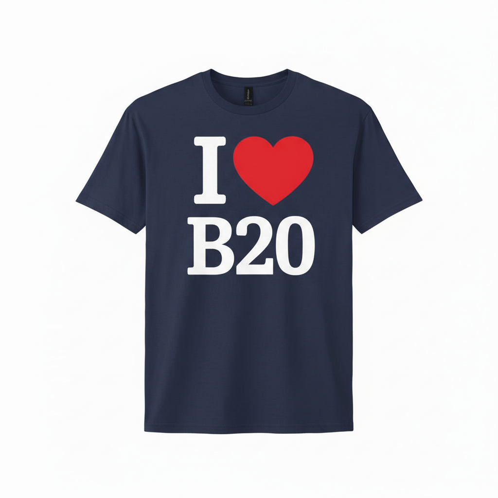 B20 - T-Shirt - I Heart B20 Design - Handsworth Wood | Handsworth | Birchfield | Browns Green