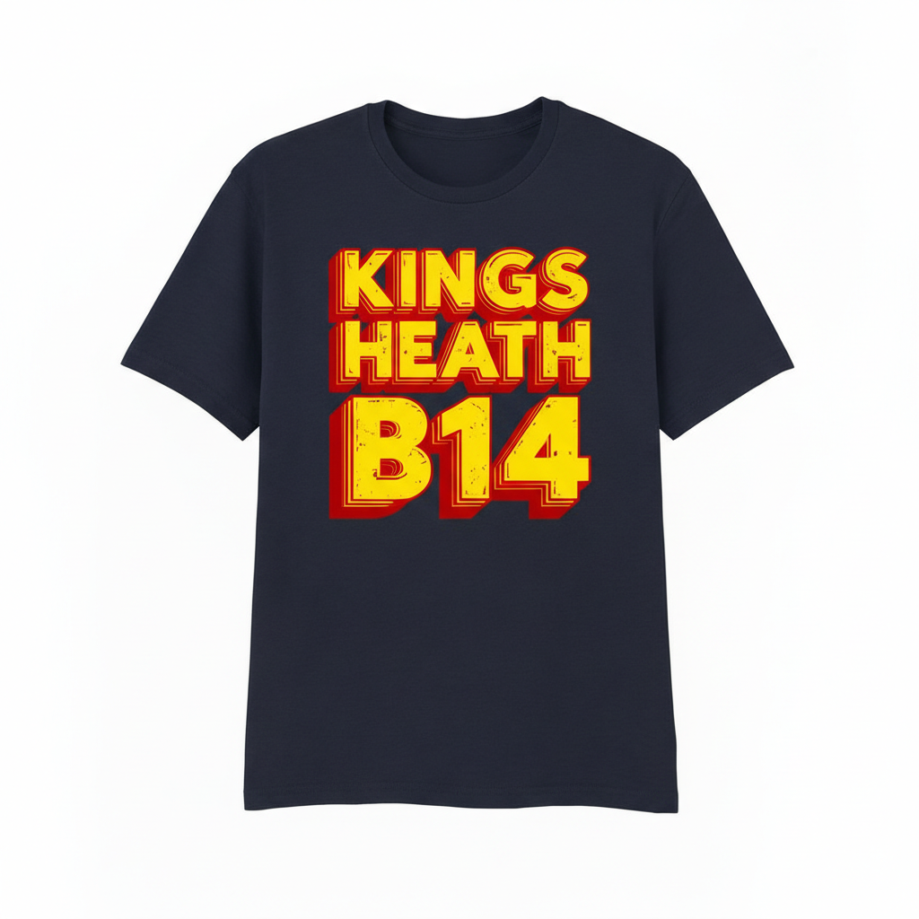 Kings Heath - T-Shirt - Bold 3D Type Design