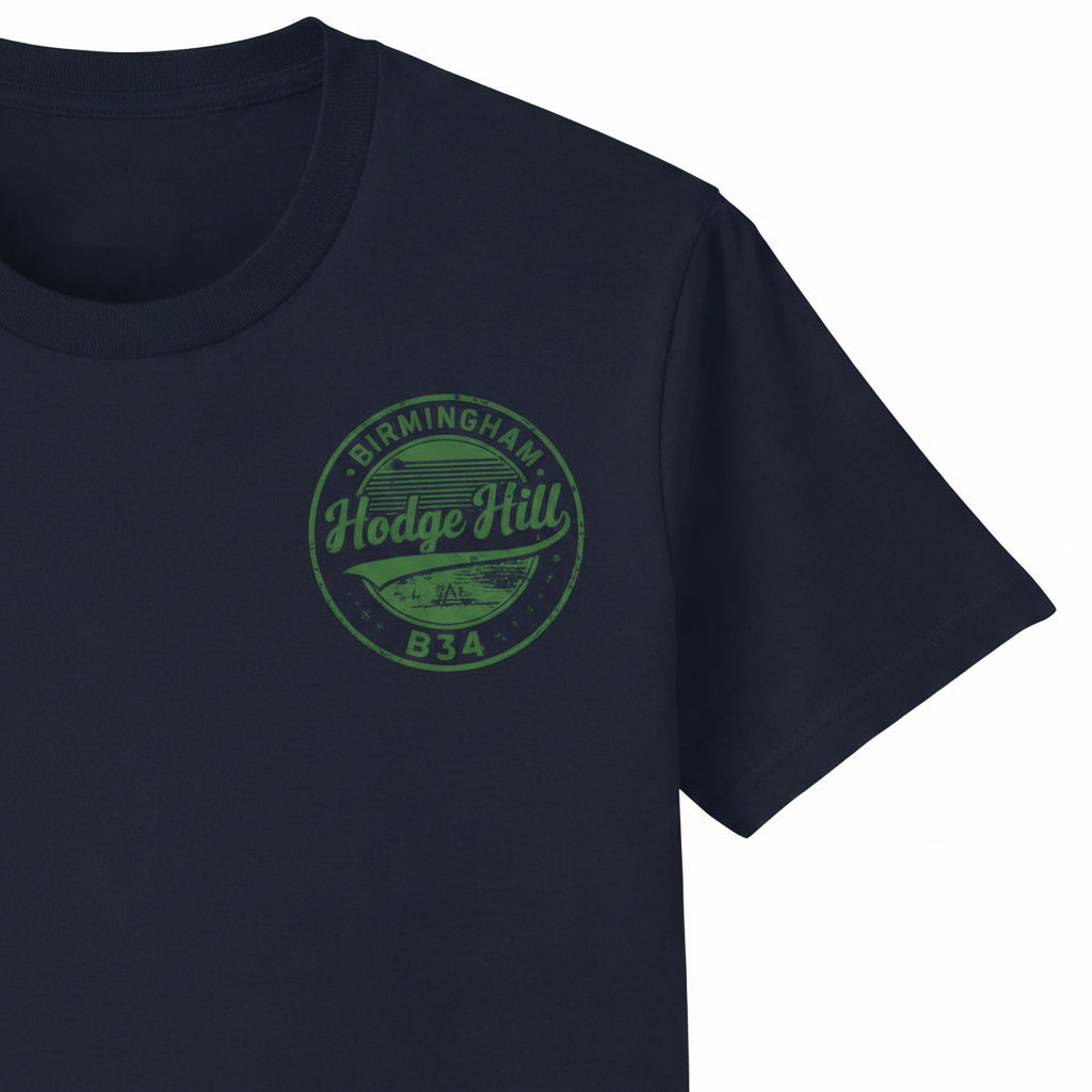Hodge Hill - T-Shirt - B34 Vintage Stamp Design