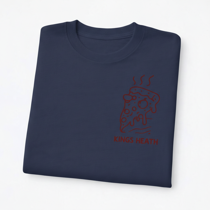 Kings Heath - T-Shirt - Minimal Line Icon Design - Pizza Slice