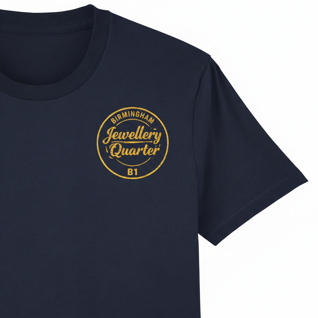 Jewellery Quarter - T-Shirt - B1 Vintage Stamp Design
