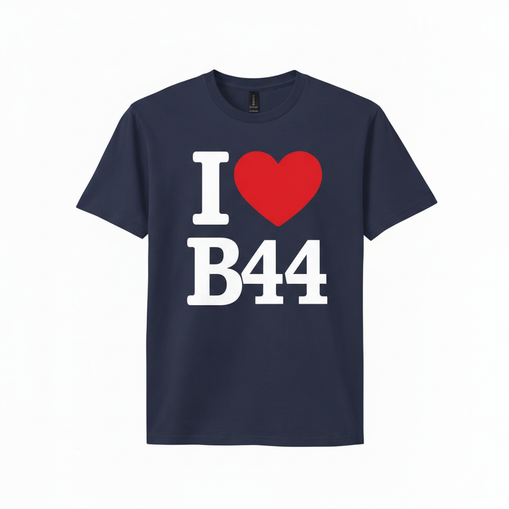 B44 - T-Shirt - I Heart B44 Design -  Kingstanding | Perry Barr | Great Barr | Old Oscott | Queslett