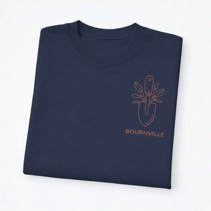 Bournville - T-Shirt - Minimal Line Icon Design - Garden Trowel