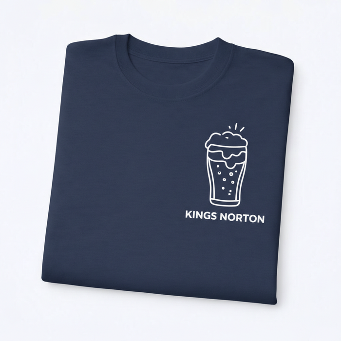 Kings Norton - T-Shirt - Minimal Line Icon Design - Beer Glass