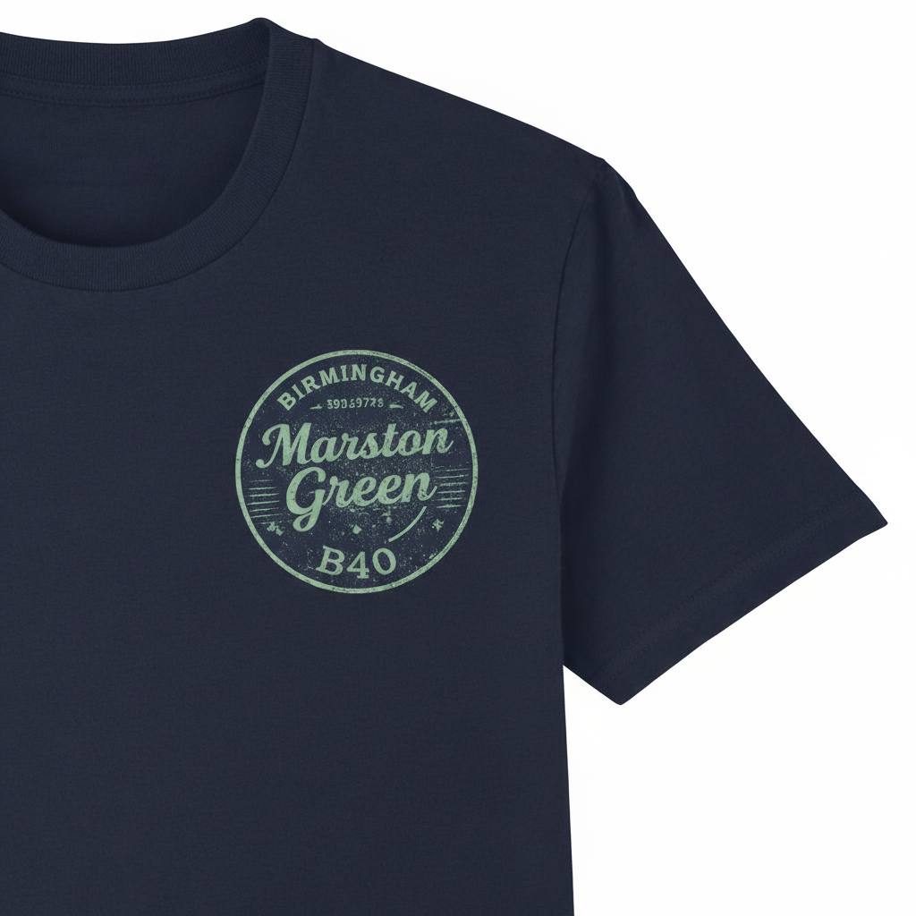 Marston Green - T-Shirt - B40 Vintage Stamp Design