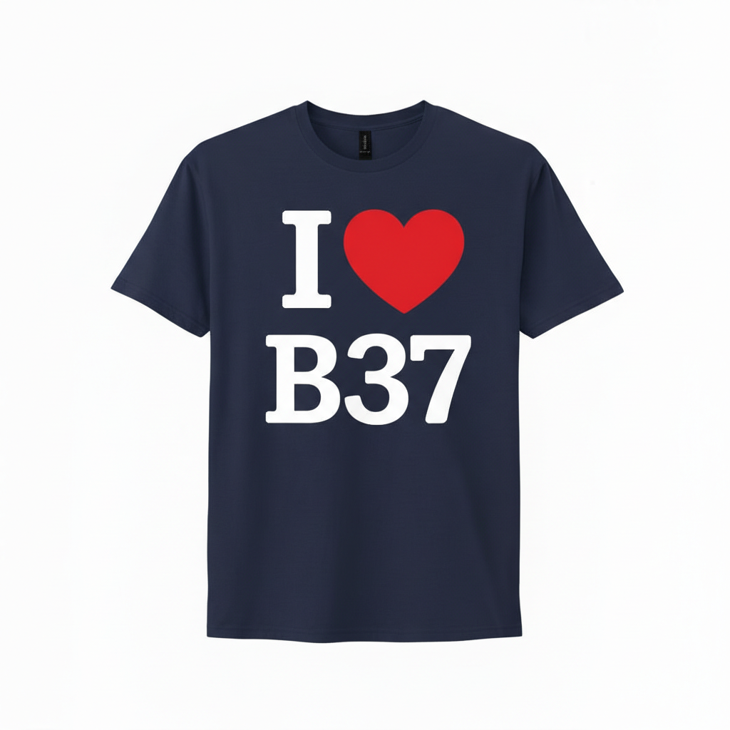 B37 - T-Shirt - I Heart B37 Design - Chelmsley Wood | Marston Green | Kingshurst | Fordbridge