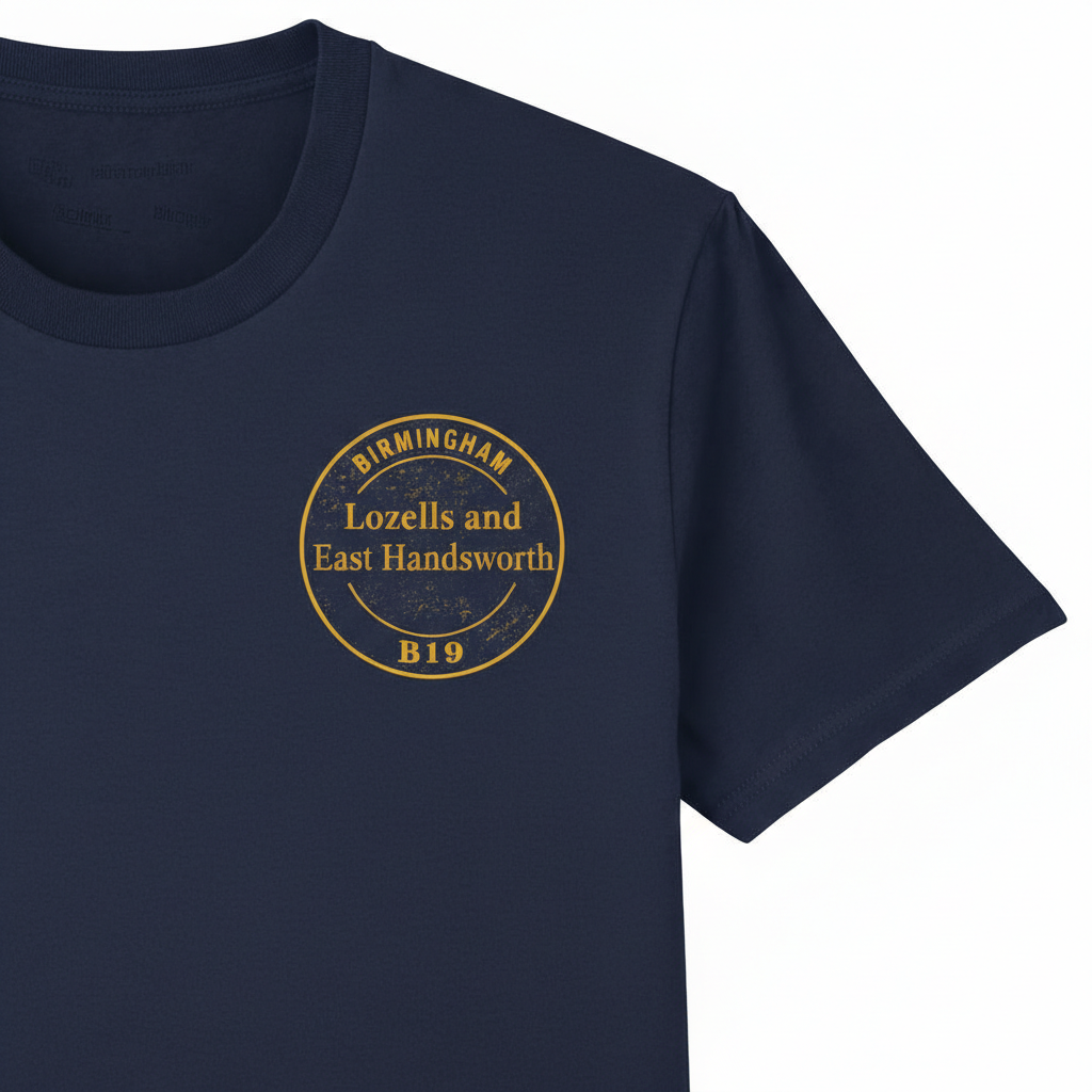 Lozells and East Handsworth - T-Shirt - B19 Vintage Stamp Design