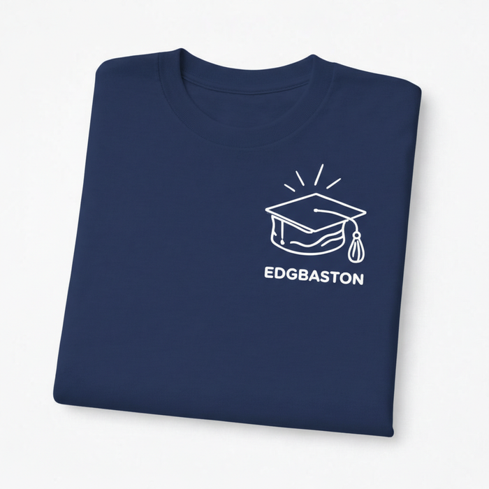 Edgbaston - T-Shirt - Minimal Line Icon Design - Graduation Hat