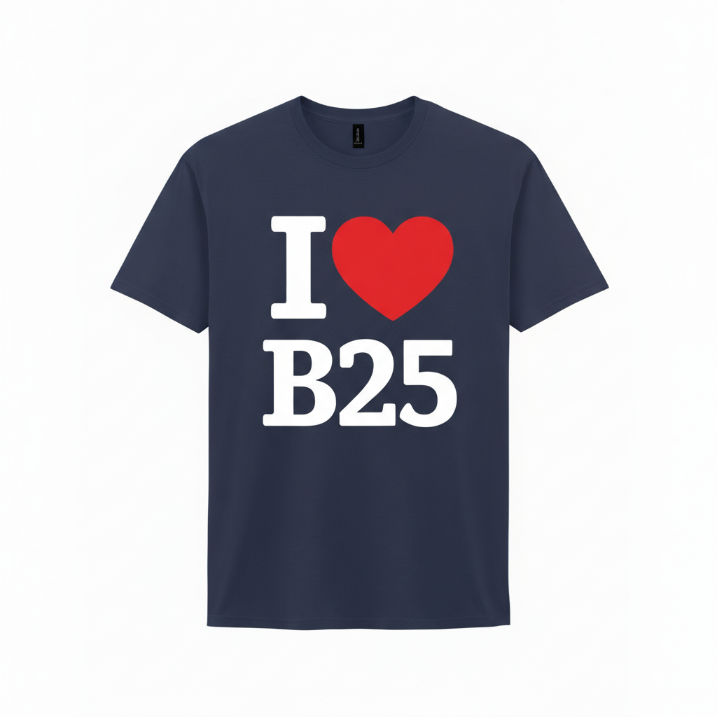 B25 - T-Shirt - I Heart B25 Design - Yardley | Hay Mills
