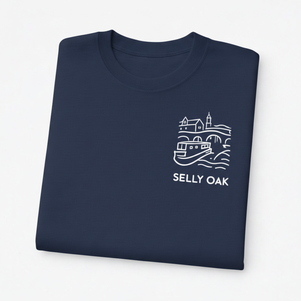 Selly Oak - T-Shirt - Minimal Line Icon Design - Canal
